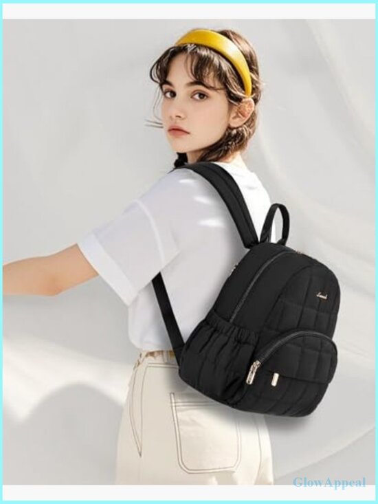 Mini Puffer Backpack with Anti-theft Pocket Lightweight Quilted Casual Daypack main image 6